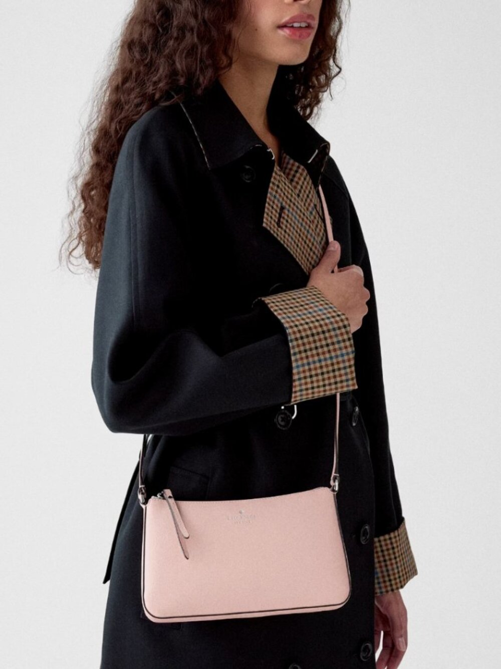 New Kate Spade Ginnie Crossbody Coated Canvas Rose Smoke